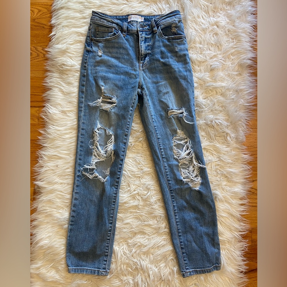 Oasis Light Blue Distressed Skinny Jeans